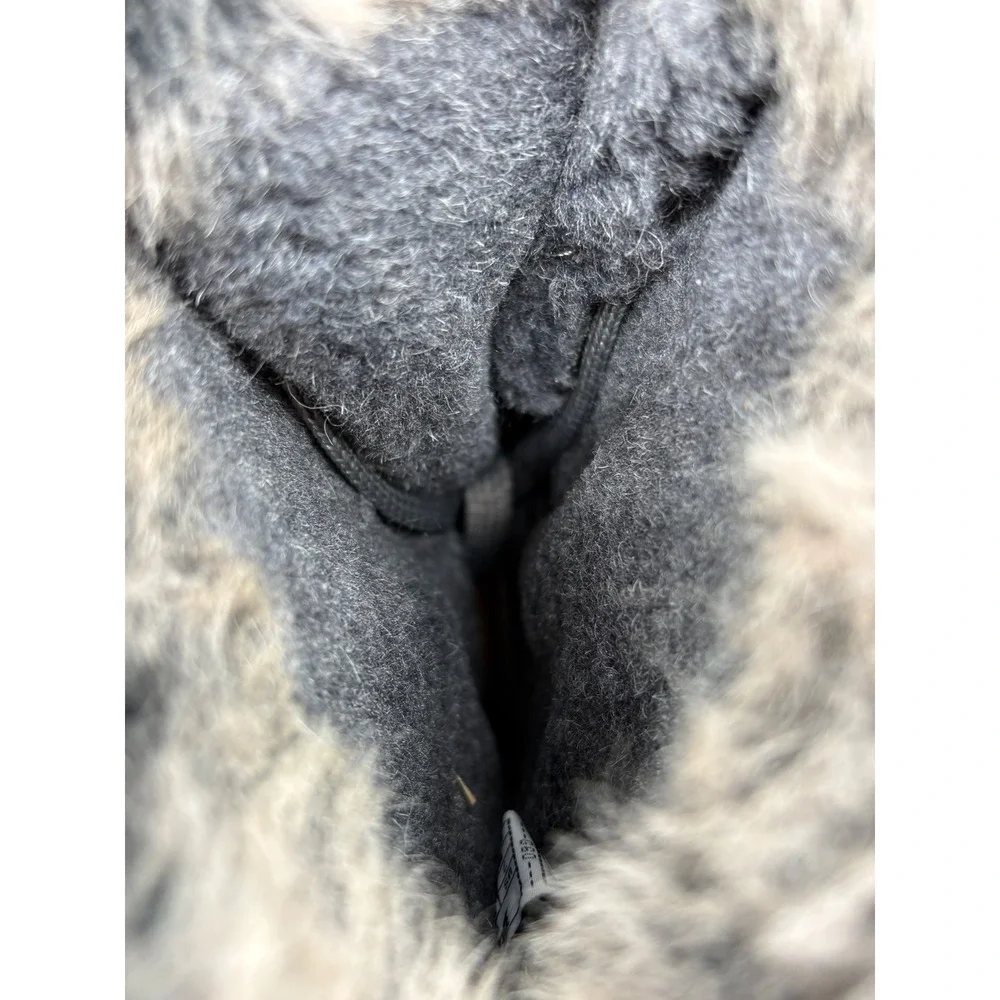 Bearpaw Waterproof HiberTech Winter Snow Boots Womens 7 Grey Faux Fur Quilted